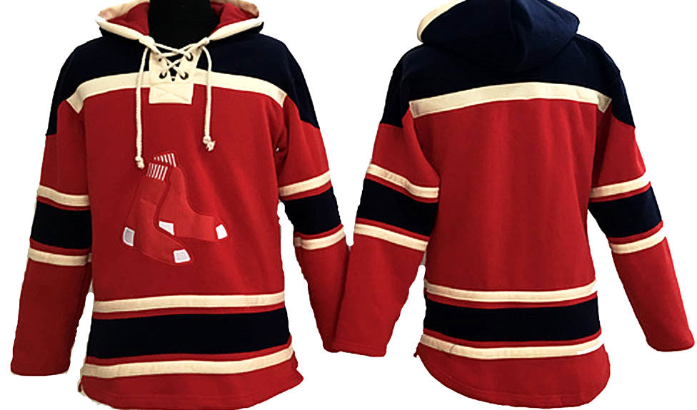 Men's Red Boston Sox Cayenne Hudson Pullover Hoodie Size: Medium