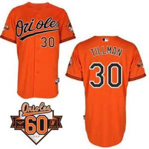 Chris Tillman Baltimore Orioles # 30 1954-2014 60th Anniversary Orange Cool  Base Stitched MLB Jersey