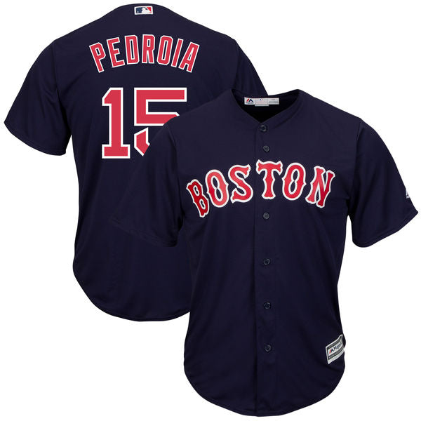 Men's Majestic Boston Red Sox #15 Dustin Pedroia Authentic White New  Alternate Home Cool Base MLB Jersey
