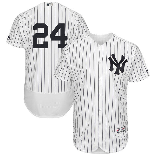 New York Yankees Majestic Pinstripe Baseball Jersey Large Made In USA