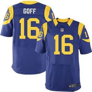 Jared Goff Los Angeles Rams Blue Alternitive Men's Stitched Elite Jers