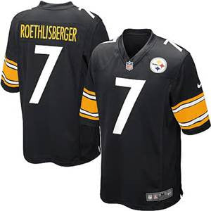 Nike Pittsburgh Steelers No7 Ben Roethlisberger Black Team Color Men's Stitched NFL Elite Gold Jersey