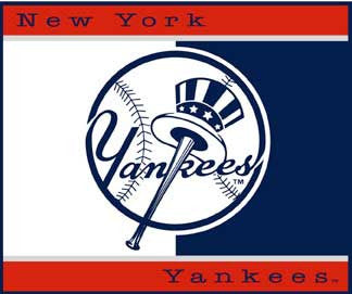 New York Yankees 50 x 60 Repeating Logo Classic Plush Throw Blanket